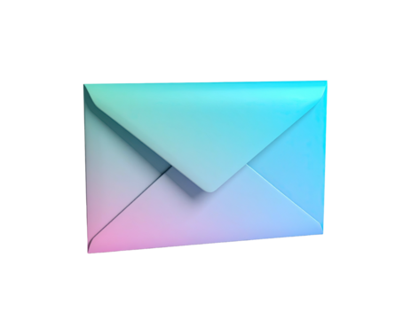 Gradient-colored envelope, sealed and angled