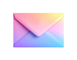 Gradient envelope pink, yellow, blue hues. Soft lighting