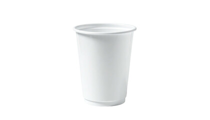 Plain white disposable cup isolated against a black background