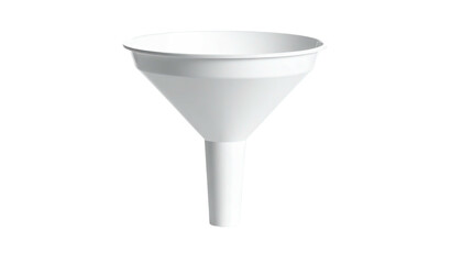 White funnel with a wide opening, against a dark background