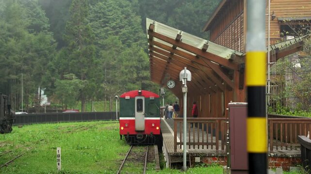 Chaoping Train Station on Ali Mountain Scenic Area in Taiwan