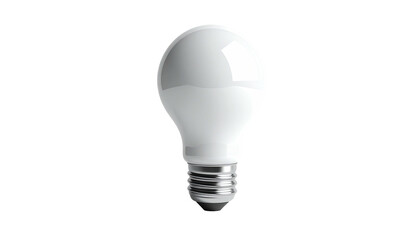A white lightbulb, with a chrome base, against a black background