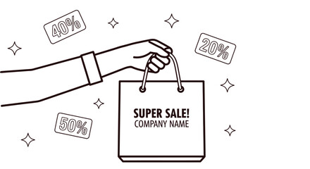 Shopping sale discounts promotion special offer retail advertisement vector