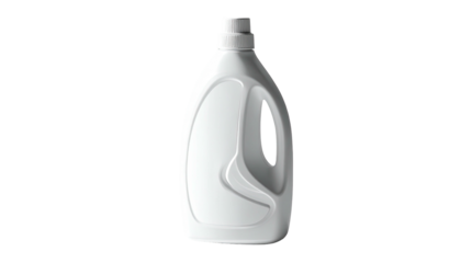 White plastic jug with a handle isolated on black