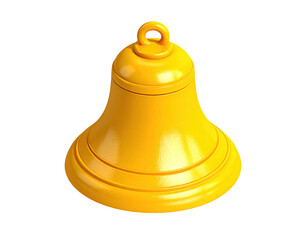 Simple, glossy golden bell with a loop