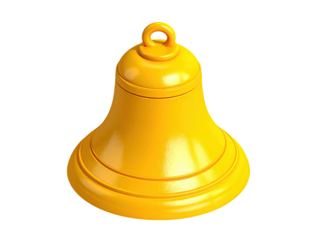 Simple, glossy golden bell with a loop