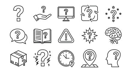 Question marks icons set vector illustration faq help support vector
