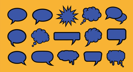 Speech bubbles vector set illustration communication dialogs chat vector