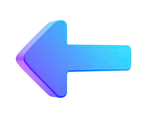 Shiny blue arrow pointing left, outlined, on a dark background