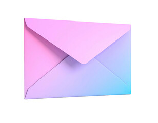 Pink, purple, blue envelope against black