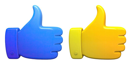Like icons a blue one and a yellow one