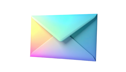 Gradient envelope icon. Black backdrop enhances glowing colors