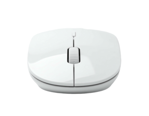 Clean, simple white computer mouse isolated against black