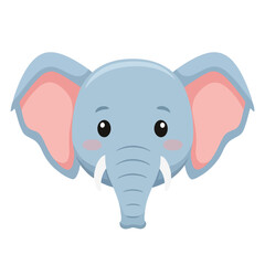 Fototapeta premium Lovely Vector Illustration of a Baby Elephant Head