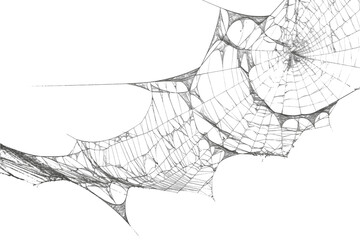 An intricate spiderweb, showcasing delicate construction