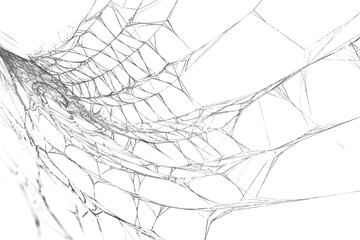 Spiderweb with intricate patterns, creating a delicate texture