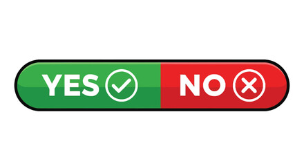 Yes no button vector graphic decision choice agreement disagreement vector