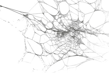 Spiderweb with intricate patterns, closeup view