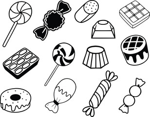 Vector sweet icons bundle a collection of delicious candies and lollipops for your designs