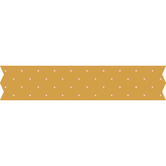 Golden Washi Tape Strip with Tiny White Dots Pattern and Jagged Edges on Transparent Background Ideal for Crafting and Scrapbooking Projects