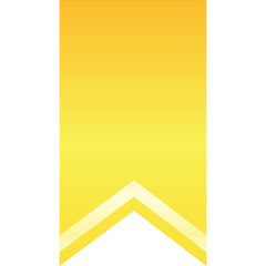 Golden Yellow Bookmark Ribbon With Gradient And White Accents On A Transparent Background