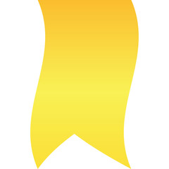 Golden Yellow Bookmark With Ribbon Shape And Transparent Background Vector Illustration