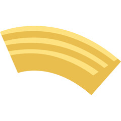 Golden Yellow Curved Segment with Four Parallel Lines on Transparent Background