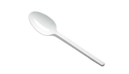 White plastic spoon isolated on dark