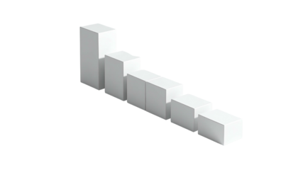 White block formation descends diagonally over a black background