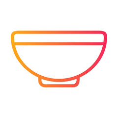a flat gradient outline icon of a bowl for web and graphic design.
