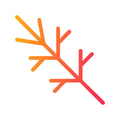 a flat gradient outline icon of a branch for web and graphic design.
