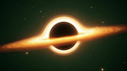 Black hole with accretion disk in deep space with stars - Powered by Adobe