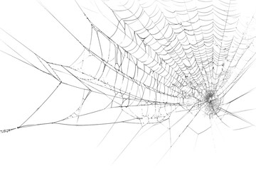 Spiderweb with intricate patterns, creating a delicate design