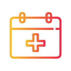 a flat gradient outline icon of a medical calendar for web and graphic design.