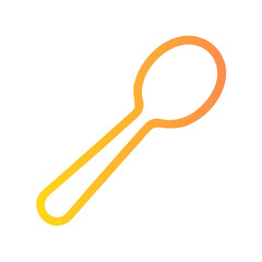 a flat gradient outline icon of a spoon for web and graphic design.