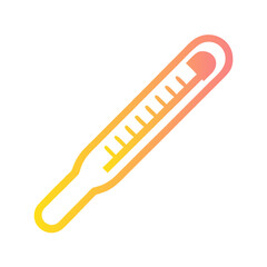 a flat gradient outline icon of a thermometer for web and graphic design.