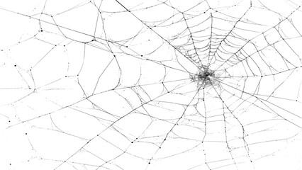 Spiderweb with intricate patterns in closeup view