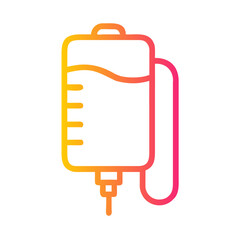 a flat gradient outline icon of an iv bag for web and graphic design.