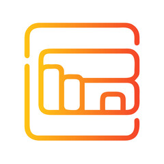 Fototapeta premium a flat gradient outline icon of big data for web and graphic design.