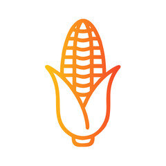 a flat gradient outline icon of corn for web and graphic design.