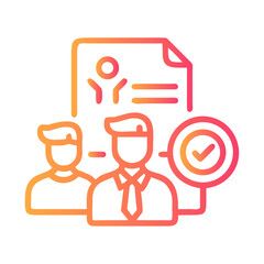 a flat gradient outline icon of employee rights for web and graphic design.