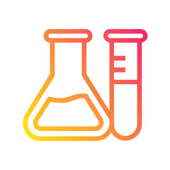 a flat gradient outline icon of laboratory research for web and graphic design.