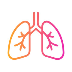Obraz premium a flat gradient outline icon of lungs for web and graphic design.