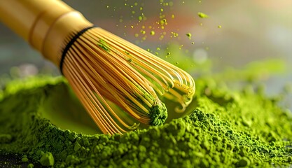 Japanese matcha green tea powder