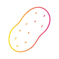 a flat gradient outline icon of potato for web and graphic design.