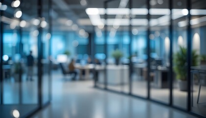 Corporate Office Blur Background – Rheinauhafen Business Location with Soft Blue Lighting