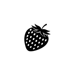 Strawberry silhouette vector illustration white background 