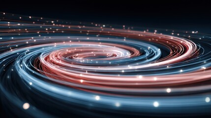Abstract Spiral of Light - Dynamic Energy Flow with Glowing Particles.