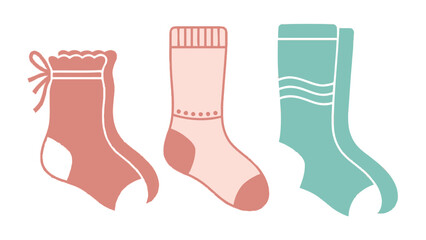 Colorful socks displayed: A set of stylish, colorful socks showcase unique patterns and designs. This image highlights comfort and design.