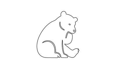 California  Bear Silhouette Vector Icon line icon design. Minimal Black Animal Design. Bear silhouette vector.
